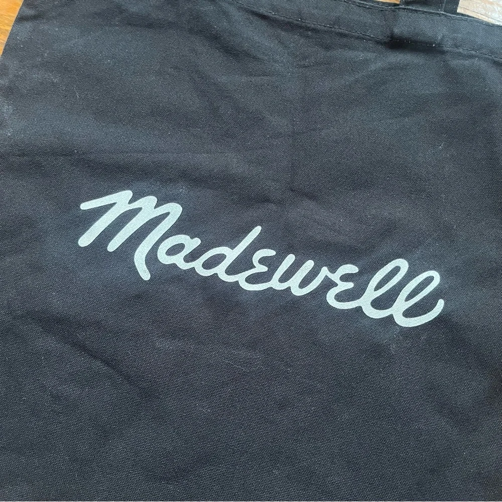 Madewell Bien Fait‎ Reusable Canvas Tote Bag Black Collegiate